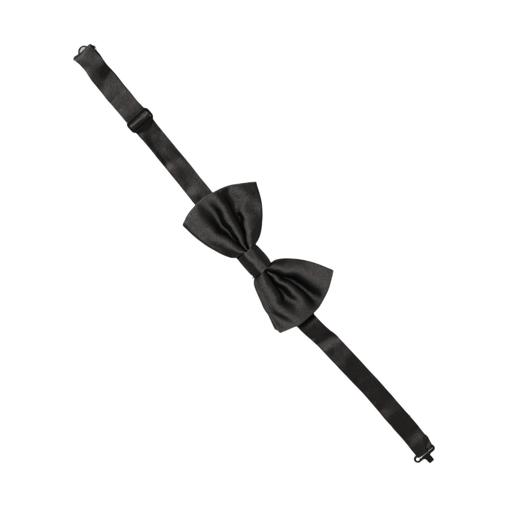 Dolce & Gabbana Men Black 100% Silk Adjustable Neck Papillon Bow Tie
