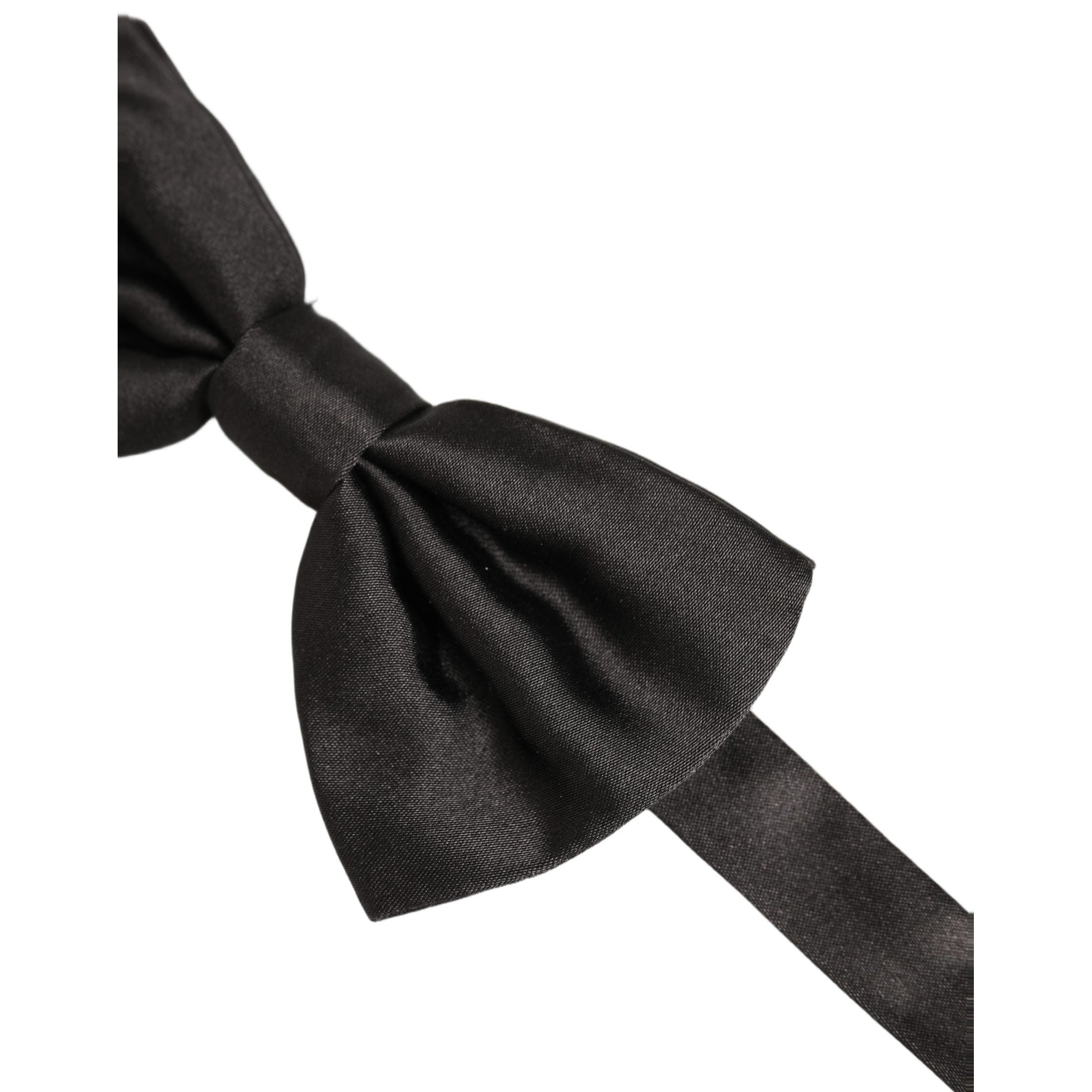 Dolce & Gabbana Men Black 100% Silk Adjustable Neck Papillon Bow Tie