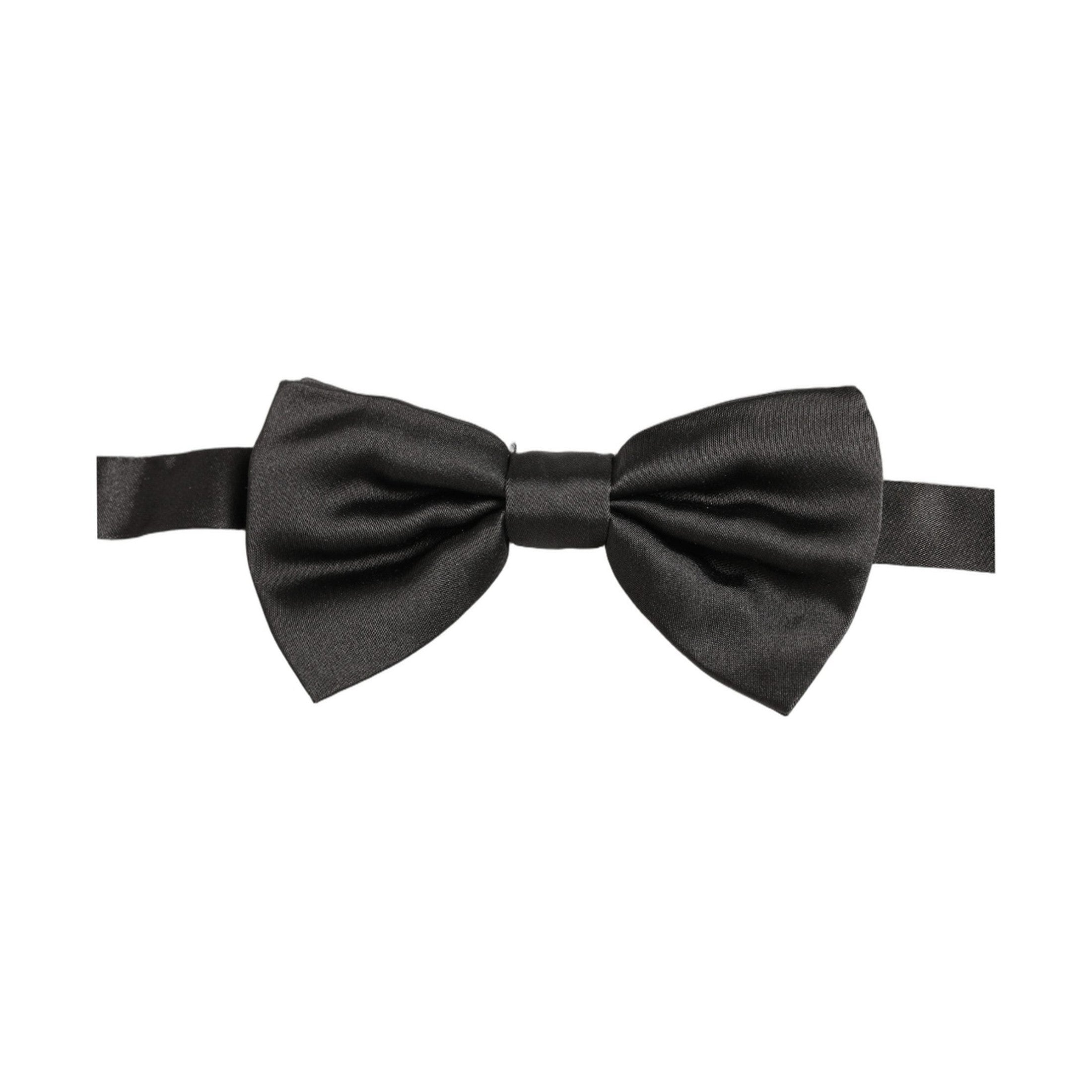 Dolce & Gabbana Men Black 100% Silk Adjustable Neck Papillon Bow Tie