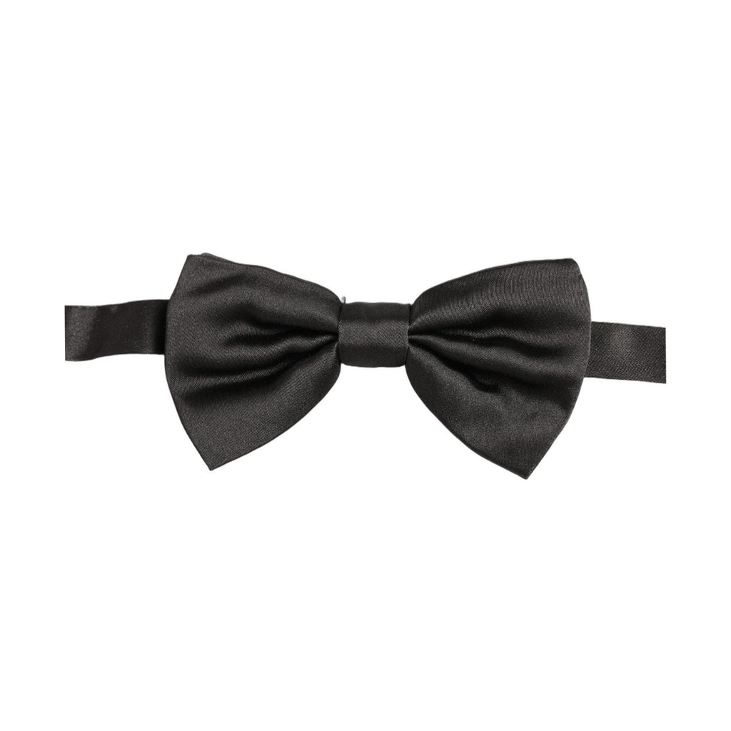 Dolce & Gabbana Men Black 100% Silk Adjustable Neck Papillon Bow Tie