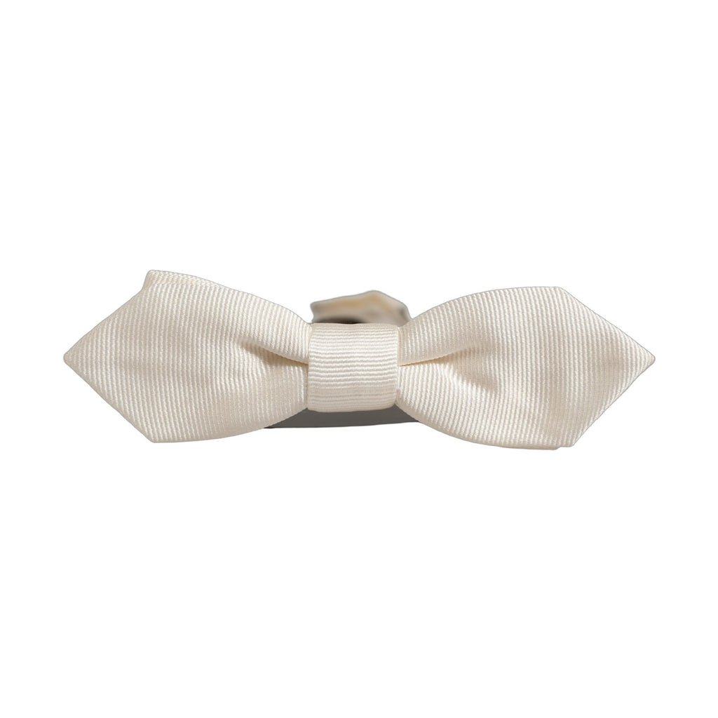 Dolce & Gabbana Men White 100% Silk Adjustable Neck Papillon Bow Tie