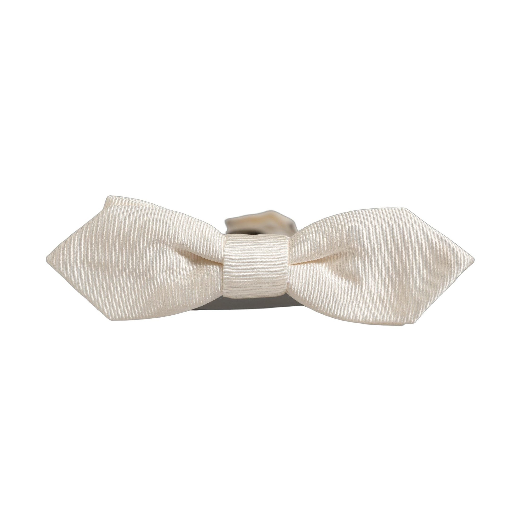 Dolce & Gabbana Men White 100% Silk Adjustable Neck Papillon Bow Tie