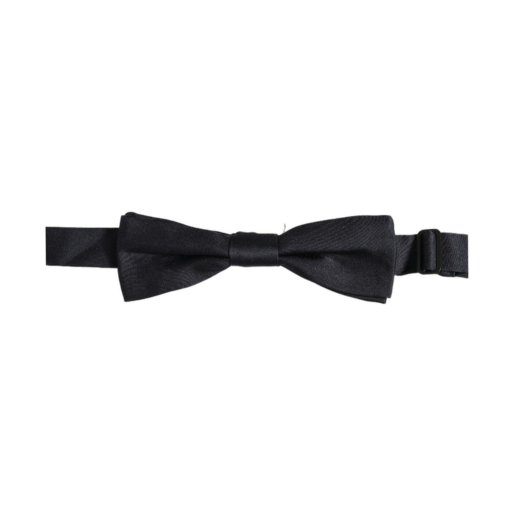 Dolce & Gabbana Men Black 100% Silk Adjustable Neck Papillon Bow Tie