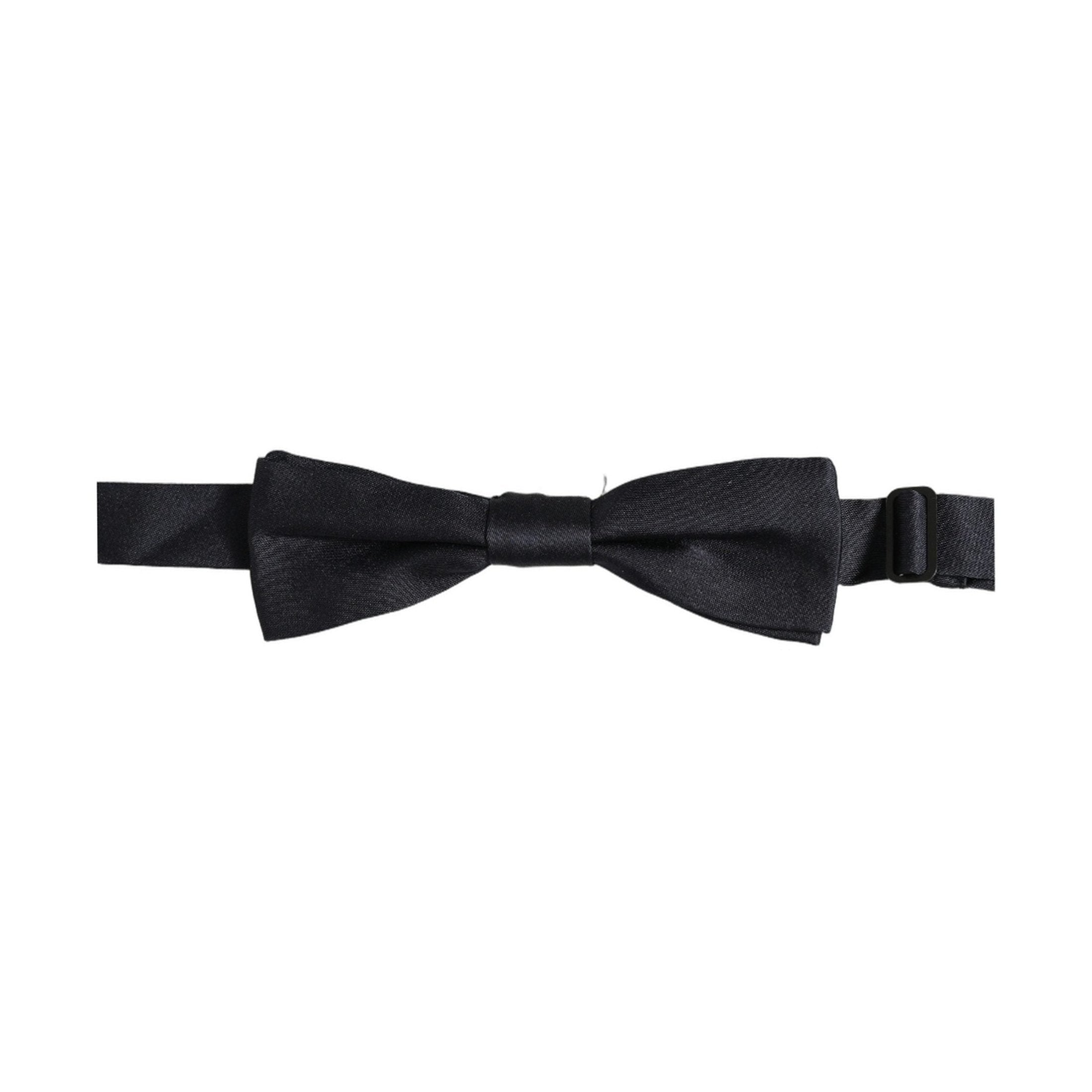 Dolce & Gabbana Men Black 100% Silk Adjustable Neck Papillon Bow Tie