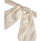 Dolce & Gabbana Men Ivory Paisley SIlk Adjustable Neck Papillon Bow Tie