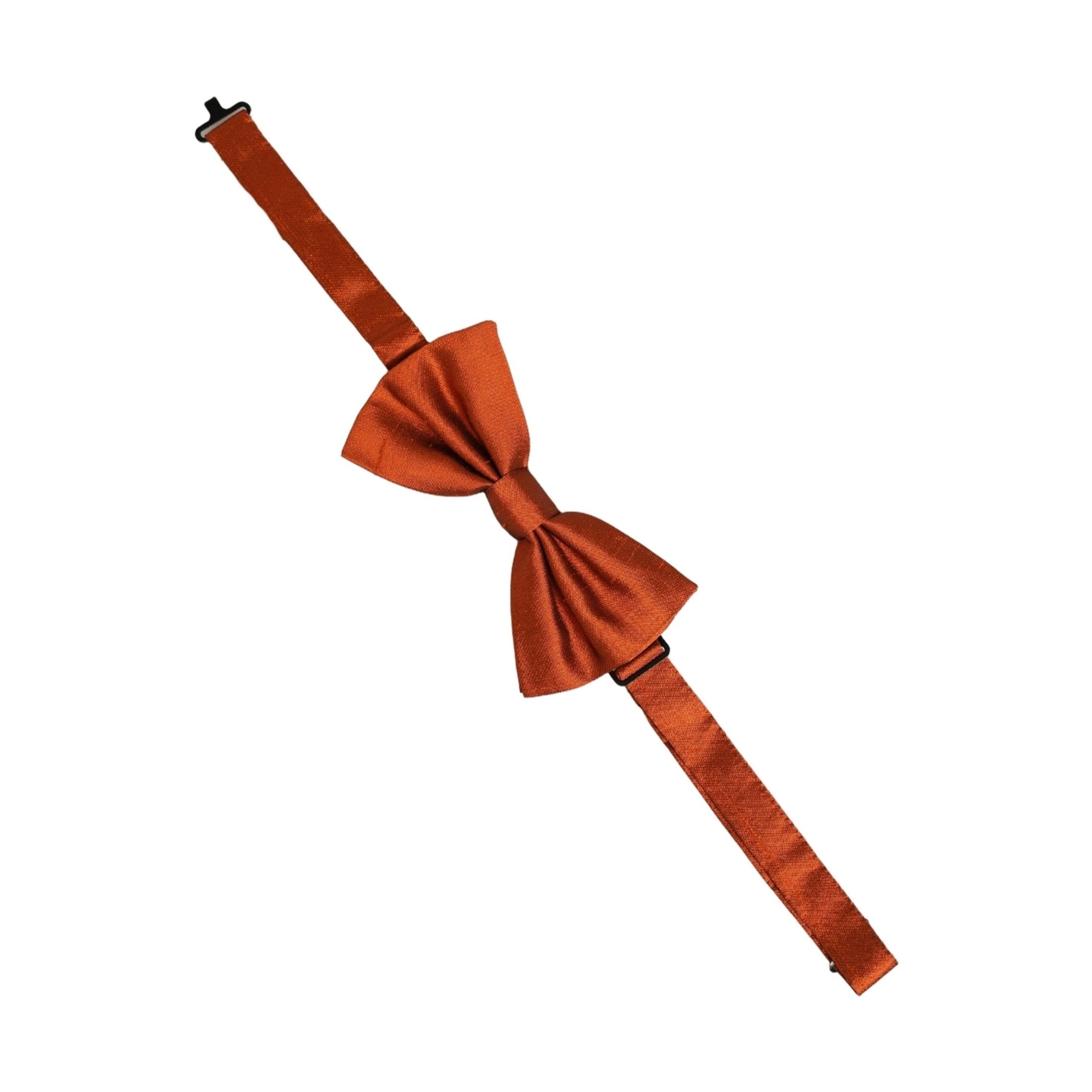 Dolce & Gabbana Men Orange 100% SIlk Adjustable Neck Papillon Bow Tie