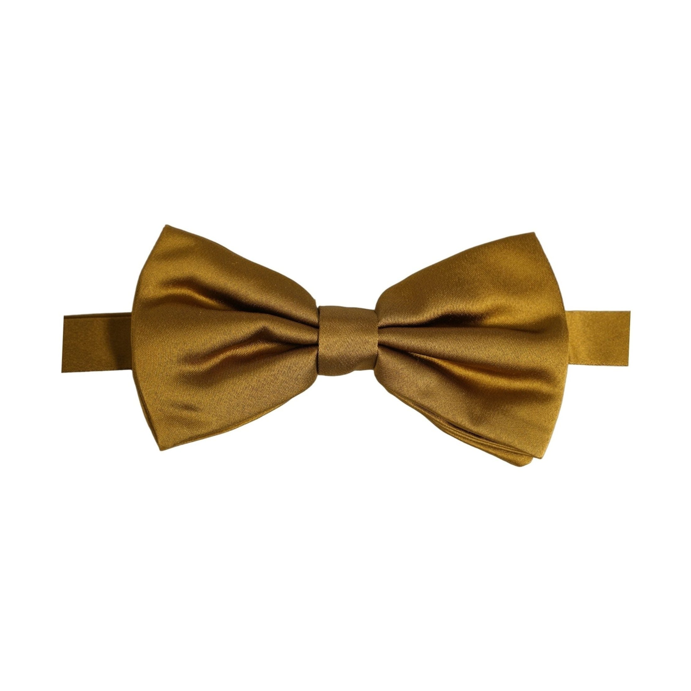 Dolce & Gabbana Men Mustard 100% Silk Adjustable Neck Papillon Bow Tie