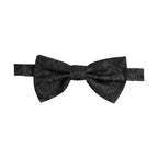 Dolce & Gabbana Men Black Paisley SIlk Adjustable Neck Papillon Bow Tie