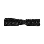 Dolce & Gabbana Black White Polka Dot Adjustable Neck Papillon Bow Tie