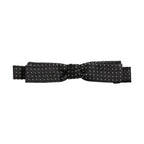 Dolce & Gabbana Black White Polka Dot Adjustable Neck Papillon Bow Tie