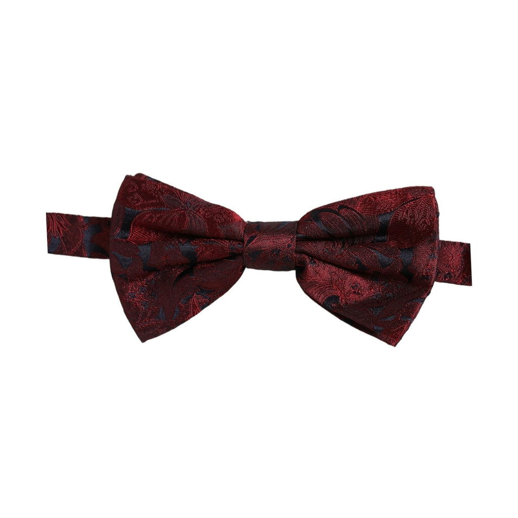 Dolce & Gabbana Men Maroon Paisley SIlk Adjustable Neck Papillon Bow Tie