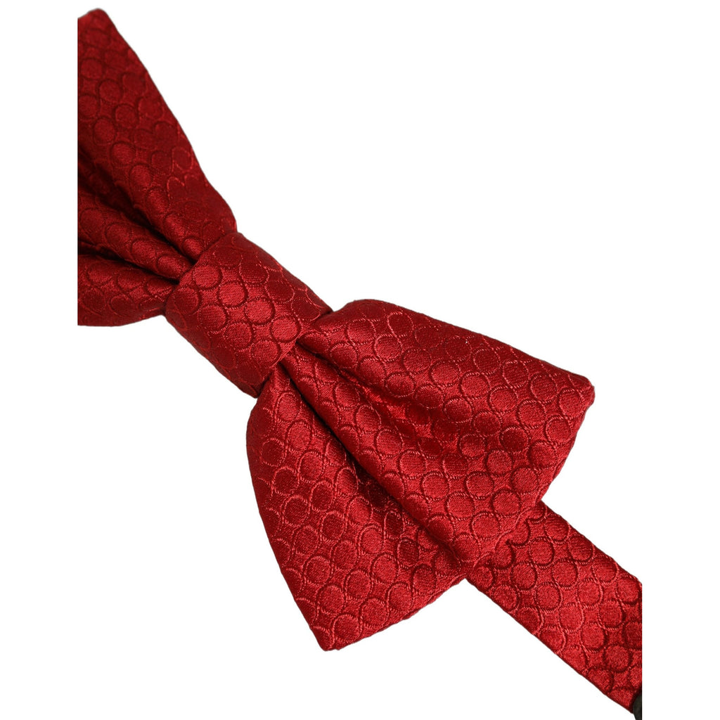 Dolce & Gabbana Men Red 100% Silk Adjustable Neck Papillon Bow Tie