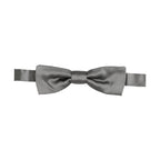 Dolce & Gabbana Men Gray 100% Silk Adjustable Neck Papillon Bow Tie