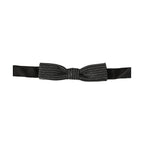 Dolce & Gabbana Men Black Silver Ribbed Adjustable Neck Papillon  Bow Tie