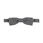 Dolce & Gabbana Black White Houndstooth Adjustable Neck Bow Tie