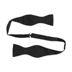 Dolce & Gabbana Black White Polka Dot Adjustable Neck Papillon Bow Tie