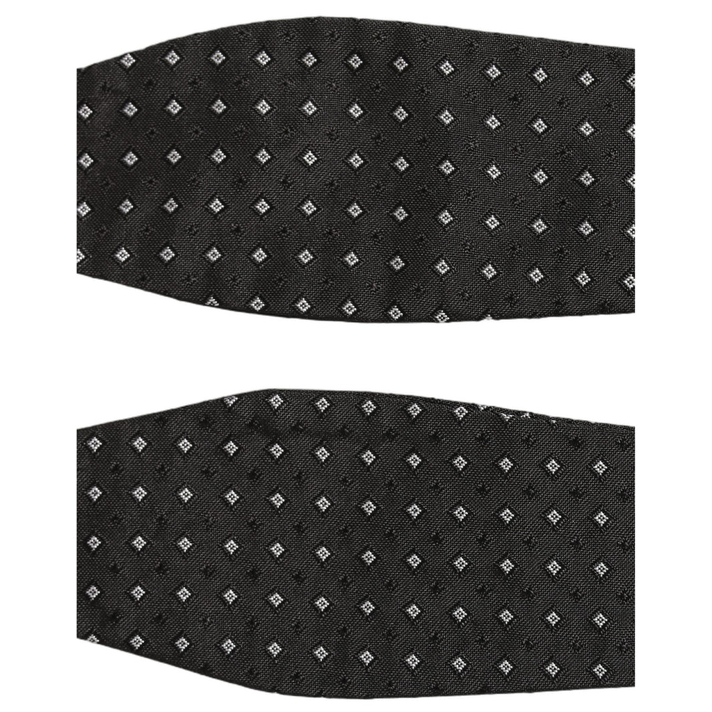 Dolce & Gabbana Black White Polka Dot Adjustable Neck Papillon Bow Tie