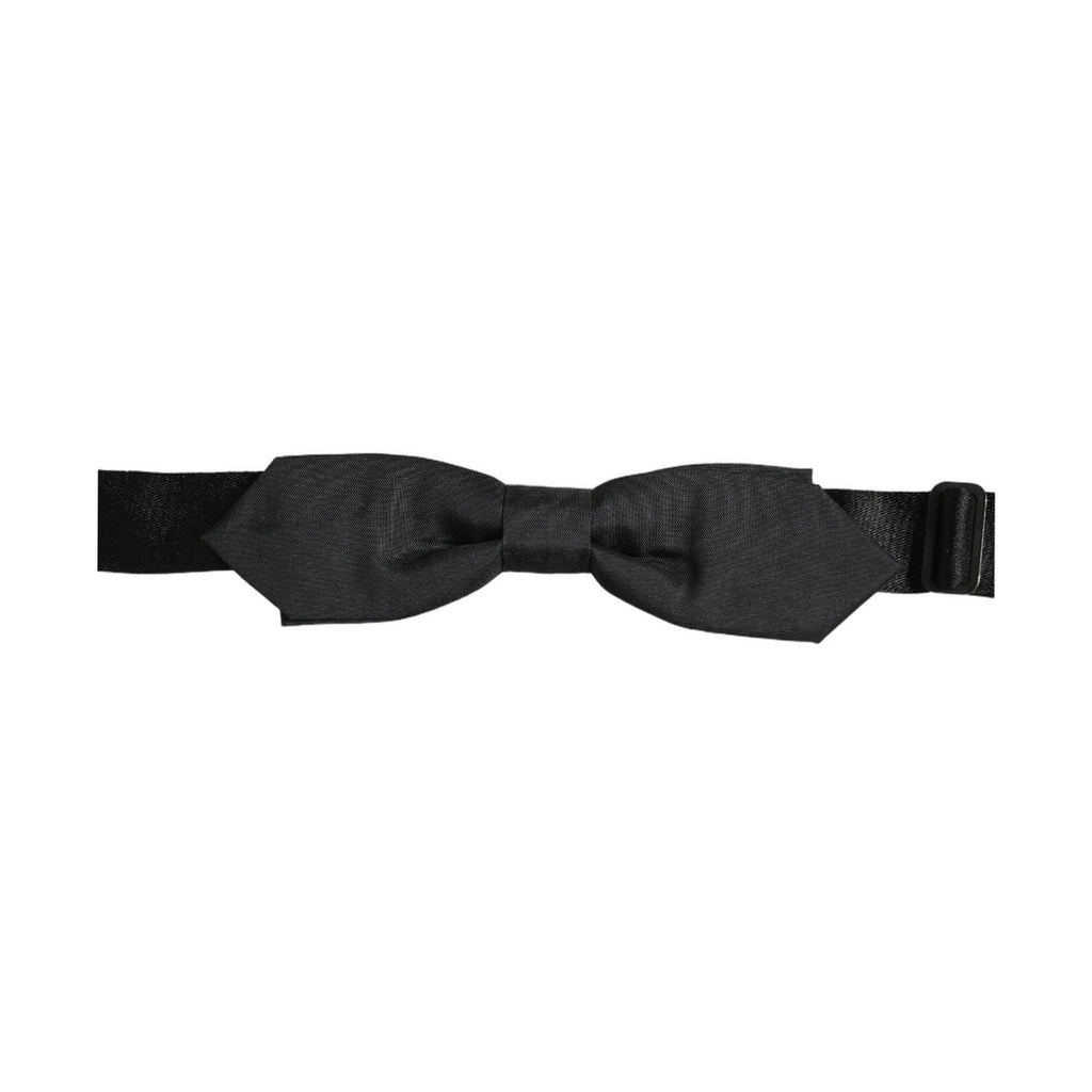 Dolce & Gabbana Men Black Polyester Adjustable Neck Papillon Bow Tie