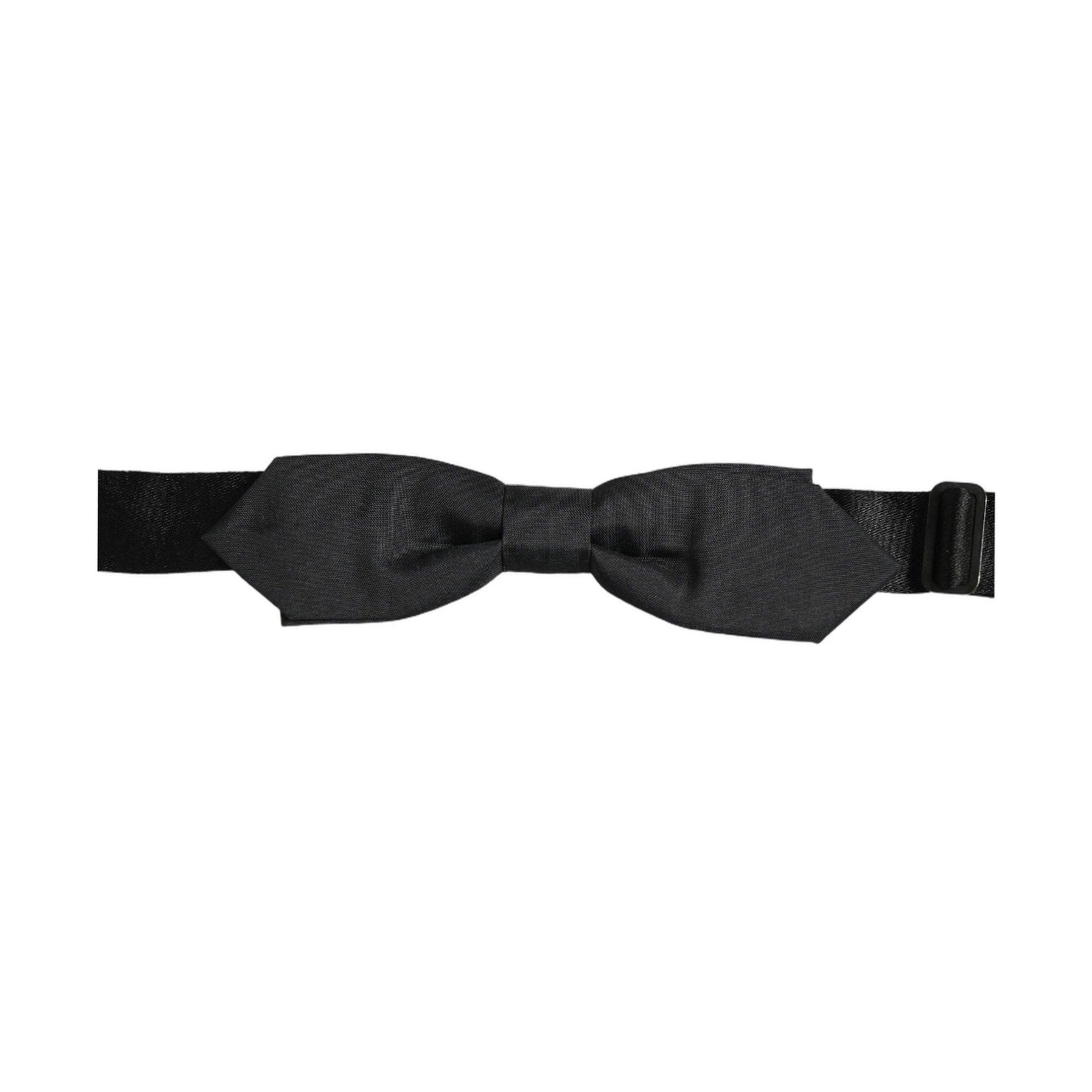 Dolce & Gabbana Men Black Polyester Adjustable Neck Papillon Bow Tie