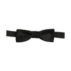 Dolce & Gabbana Black Diamond Pattern Adjustable Neck Papillon Bow Tie