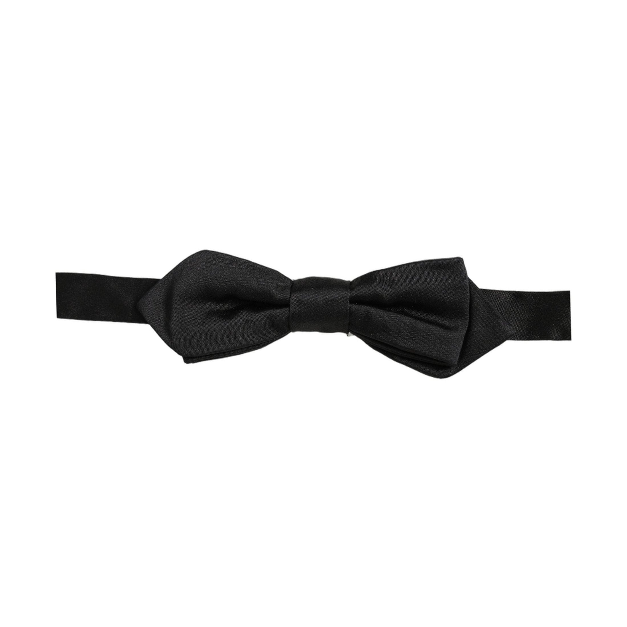 Dolce & Gabbana Men Black 100% Silk Adjustable Neck Papillon Bow Tie