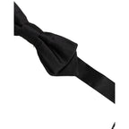 Dolce & Gabbana Men Black 100% Silk Adjustable Neck Papillon Bow Tie