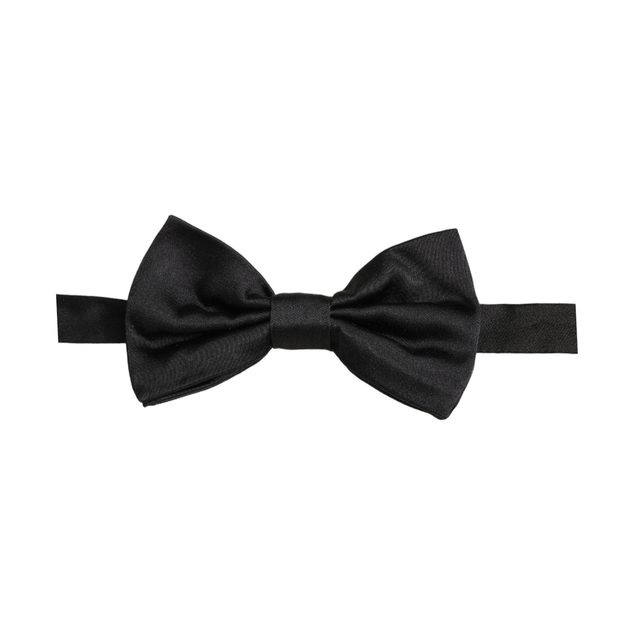 Dolce & Gabbana Men Black 100% Silk Adjustable Neck Papillon Bow Tie