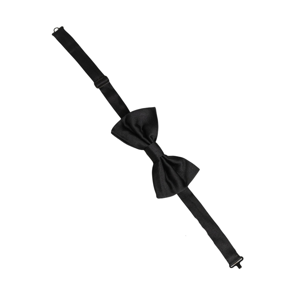 Dolce & Gabbana Men Black 100% Silk Adjustable Neck Papillon Bow Tie