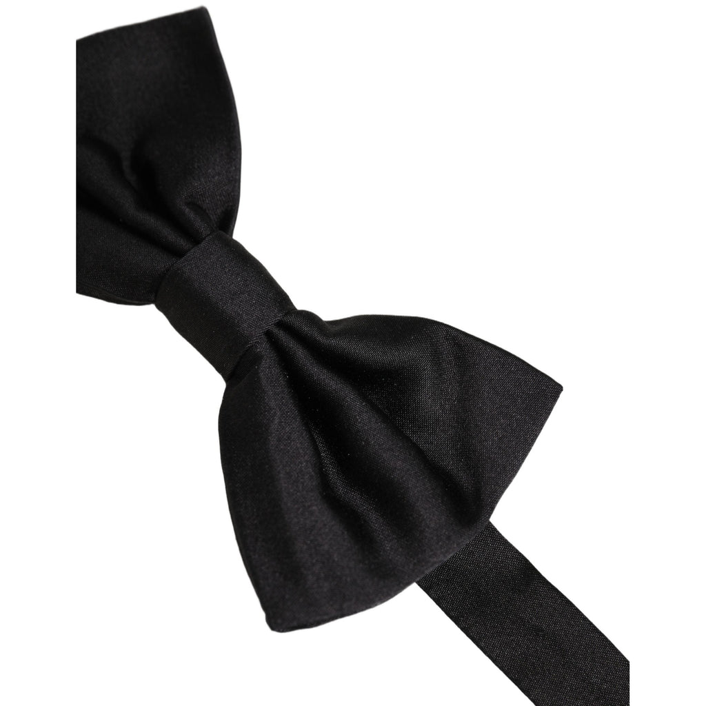 Dolce & Gabbana Men Black 100% Silk Adjustable Neck Papillon Bow Tie