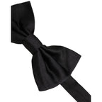 Dolce & Gabbana Men Black 100% Silk Adjustable Neck Papillon Bow Tie