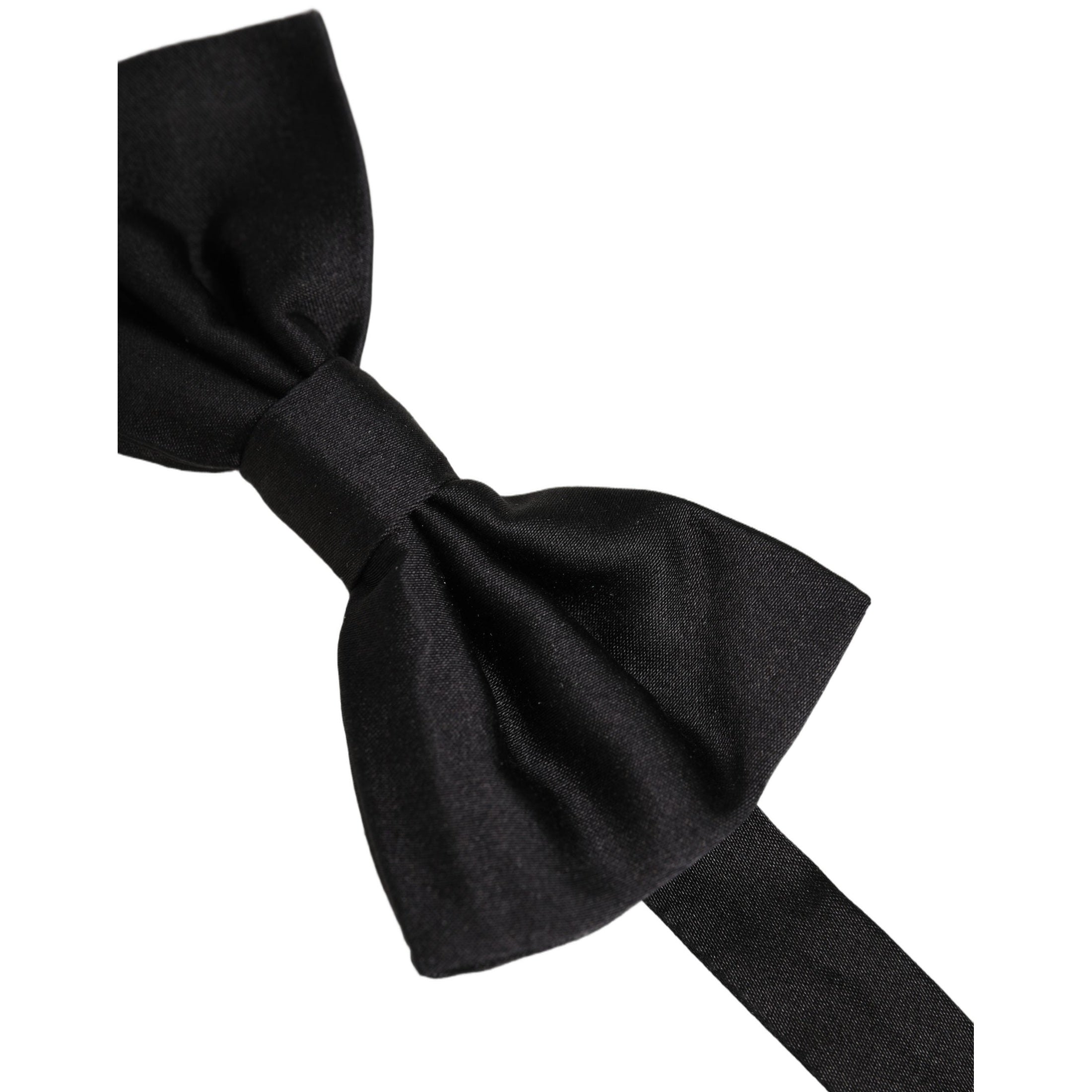 Dolce & Gabbana Men Black 100% Silk Adjustable Neck Papillon Bow Tie
