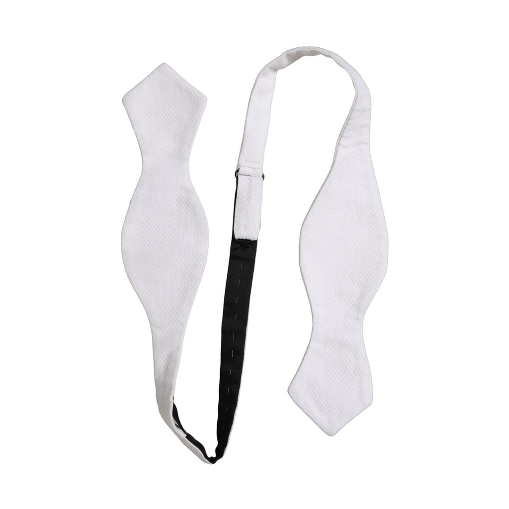 Dolce & Gabbana Men White 100% Silk Adjustable Neck Papillon Bow Tie