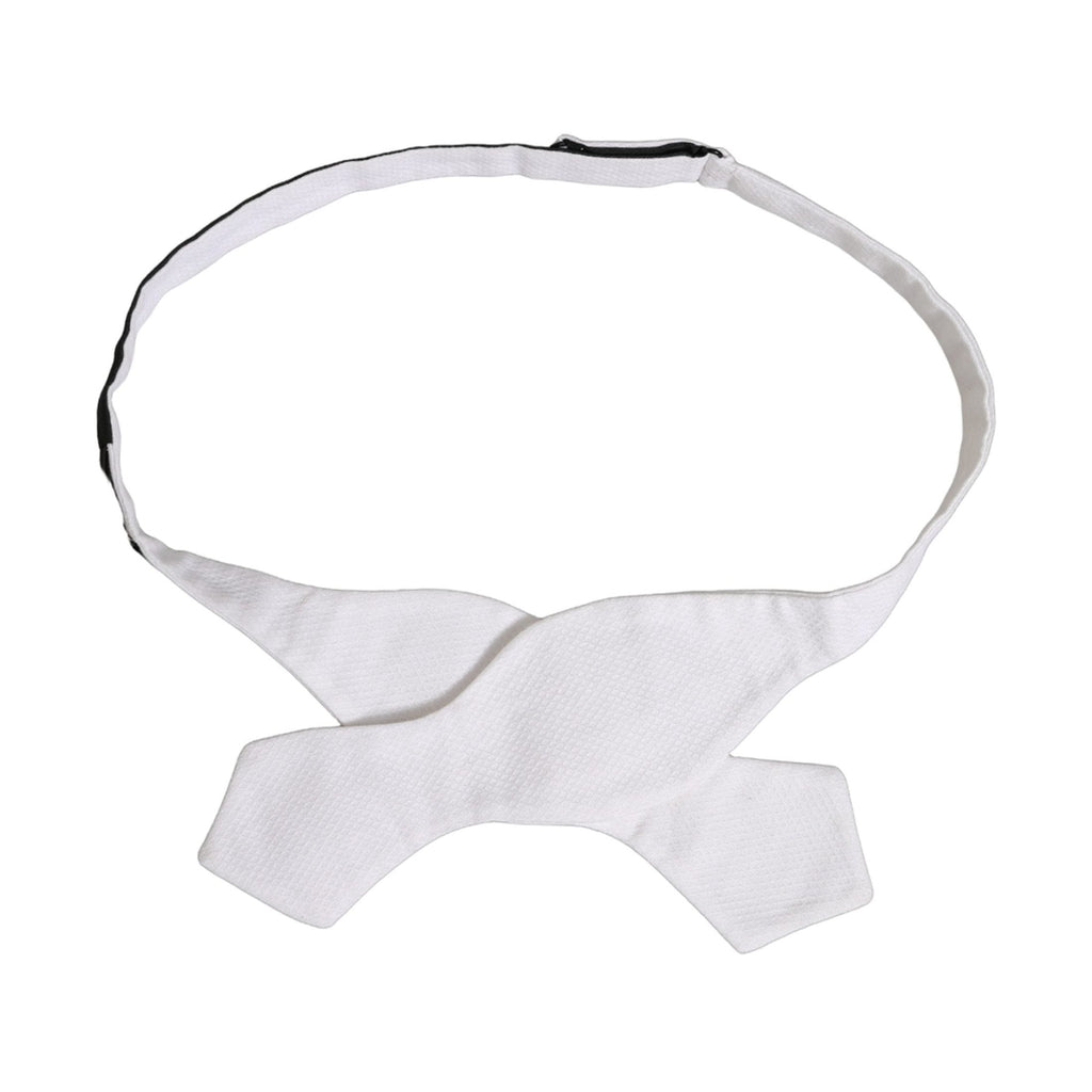 Dolce & Gabbana Men White 100% Silk Adjustable Neck Papillon Bow Tie