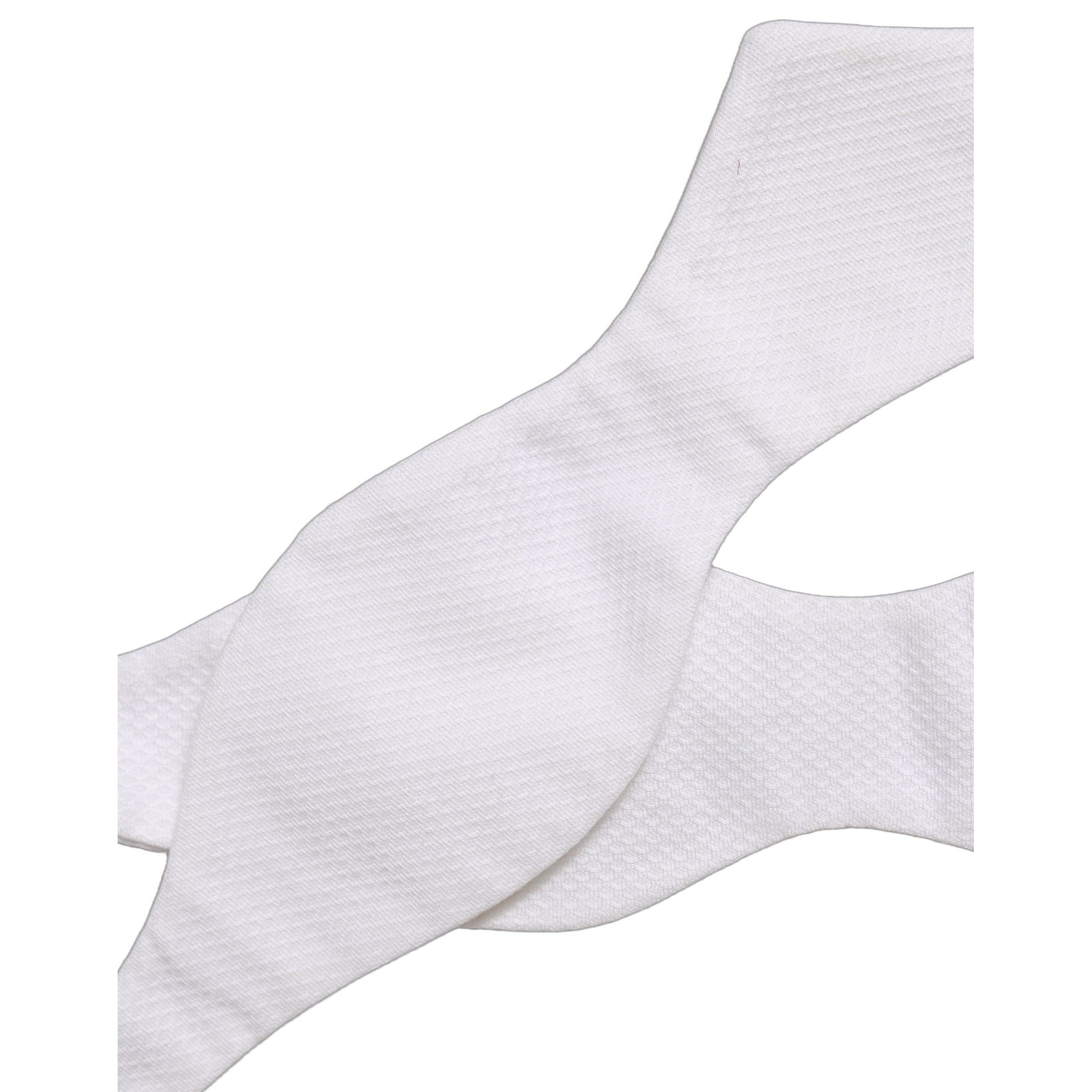 Dolce & Gabbana Men White 100% Silk Adjustable Neck Papillon Bow Tie