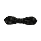 Dolce & Gabbana Black White Polka Dot Adjustable Neck Papillon Bow Tie