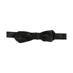 Dolce & Gabbana Black White Polka Dot Adjustable Neck Papillon Bow Tie