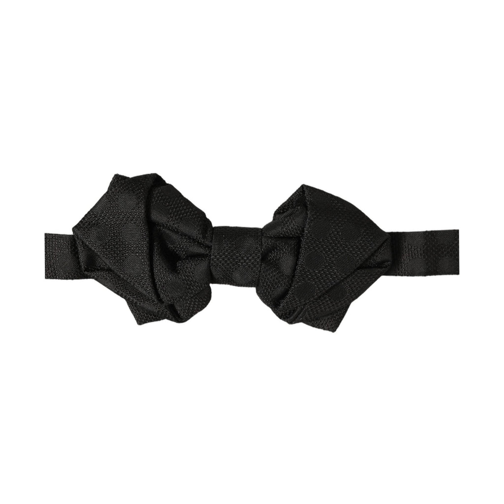 Dolce & Gabbana Men Black 100% Silk Adjustable Neck Papillon Bow Tie