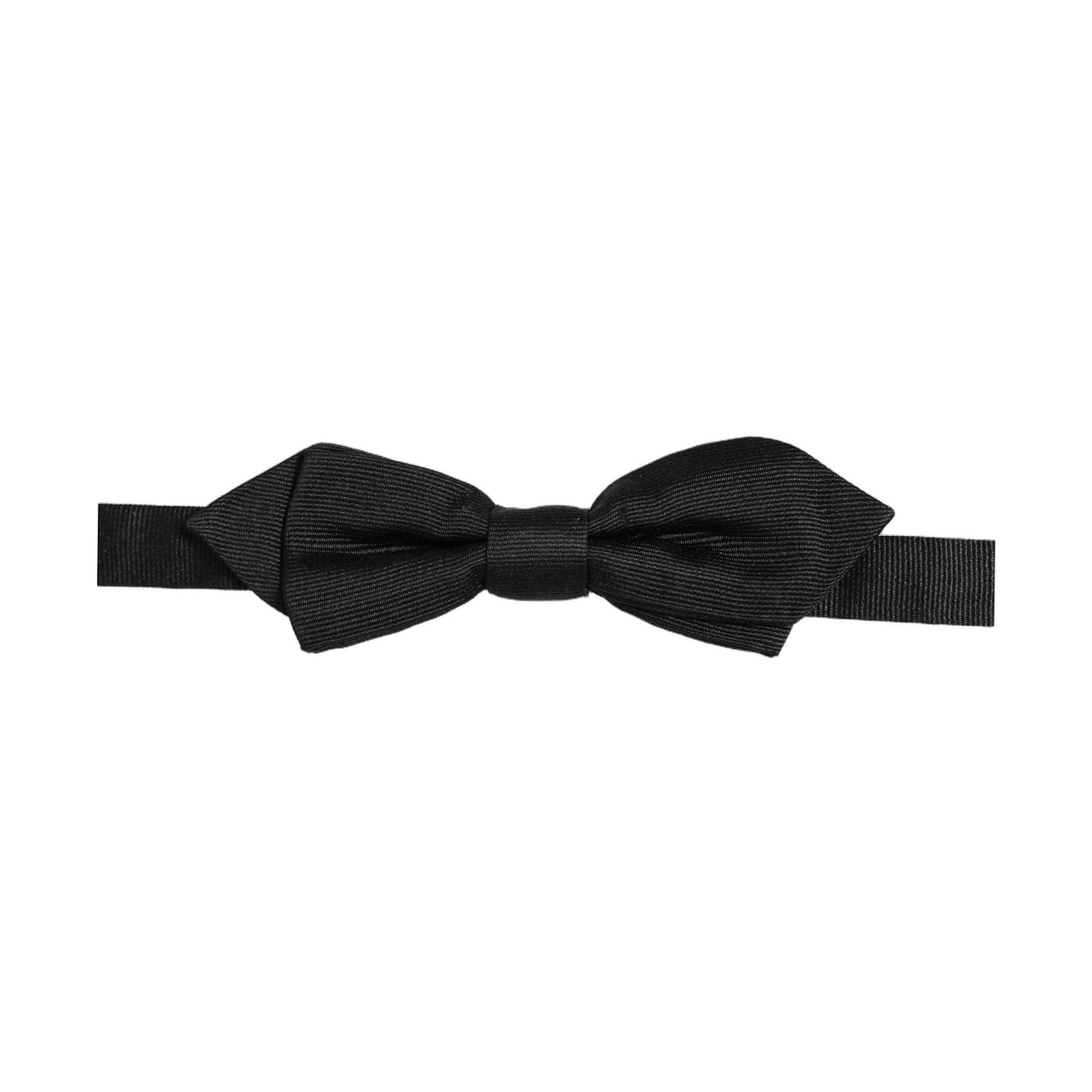 Dolce & Gabbana Men Black 100% Silk Adjustable Neck Papillon Bow Tie