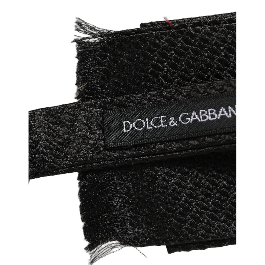 Dolce & Gabbana Men Black 100% SIlk Adjustable Neck Papillon Bow Tie