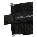 Dolce & Gabbana Men Black 100% SIlk Adjustable Neck Papillon Bow Tie