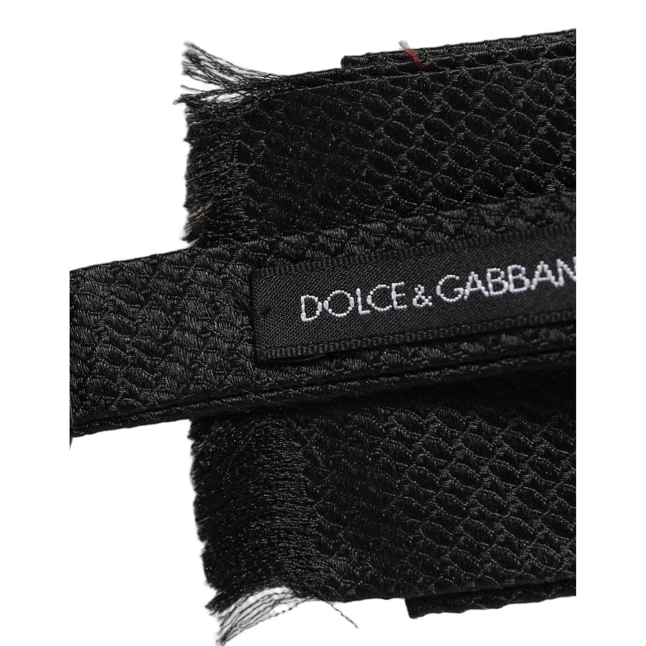 Dolce & Gabbana Men Black 100% SIlk Adjustable Neck Papillon Bow Tie