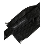 Dolce & Gabbana Men Black 100% SIlk Adjustable Neck Papillon Bow Tie
