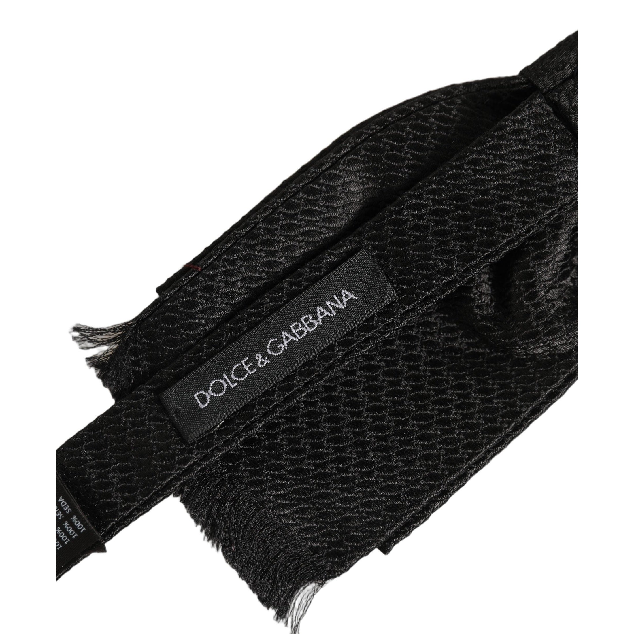 Dolce & Gabbana Men Black 100% SIlk Adjustable Neck Papillon Bow Tie