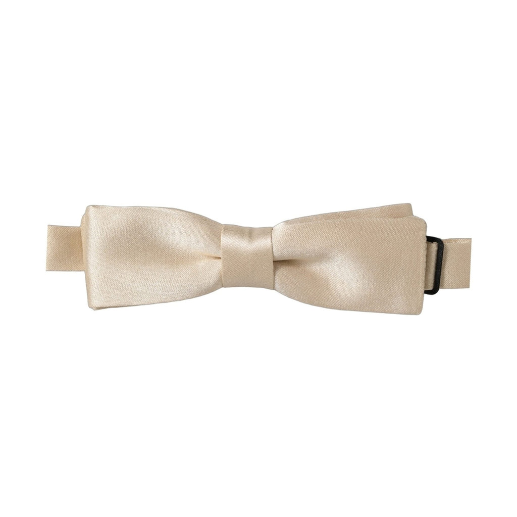 Dolce & Gabbana Men Beige 100% Silk Adjustable Neck Papillon Bow Tie