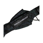 Dolce & Gabbana Men Black Green Paisley Adjustable Neck Papillon Bow Tie