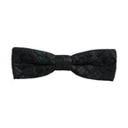 Dolce & Gabbana Men Black Green Paisley Adjustable Neck Papillon Bow Tie
