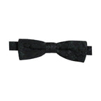 Dolce & Gabbana Men Black Green Paisley Adjustable Neck Papillon Bow Tie