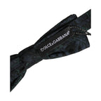 Dolce & Gabbana Men Black Green Paisley Adjustable Neck Papillon Bow Tie