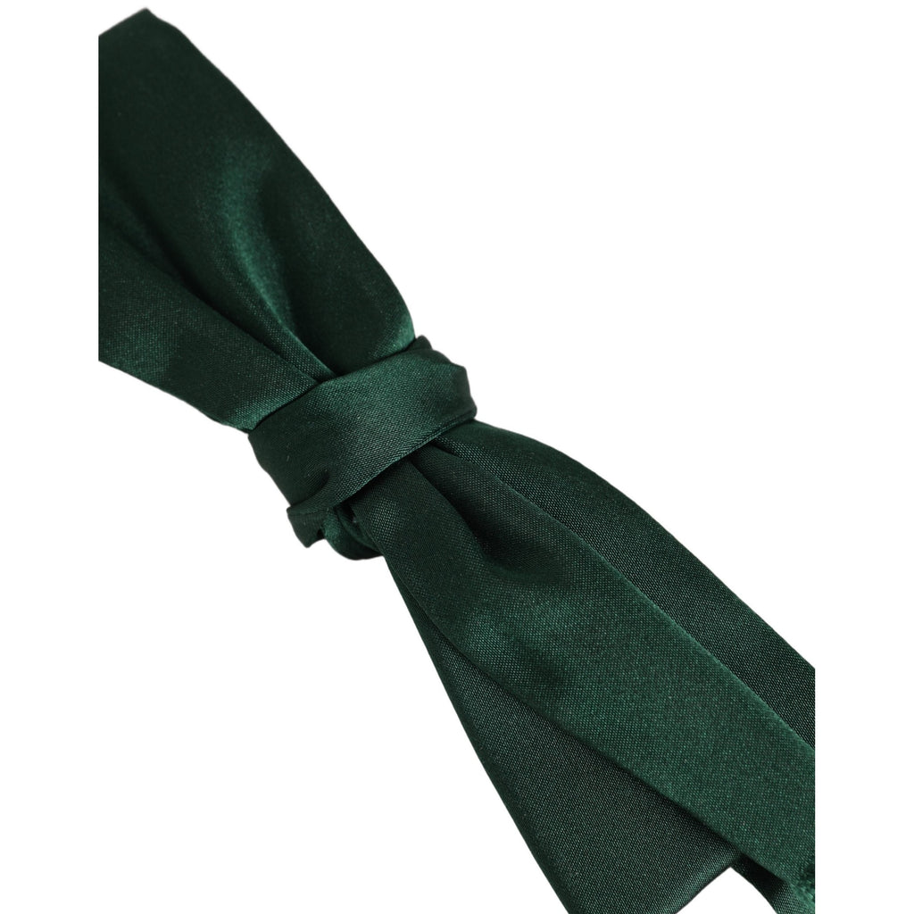 Dolce & Gabbana Men Dark Green Silk Adjustable Neck Papillon Bow Tie