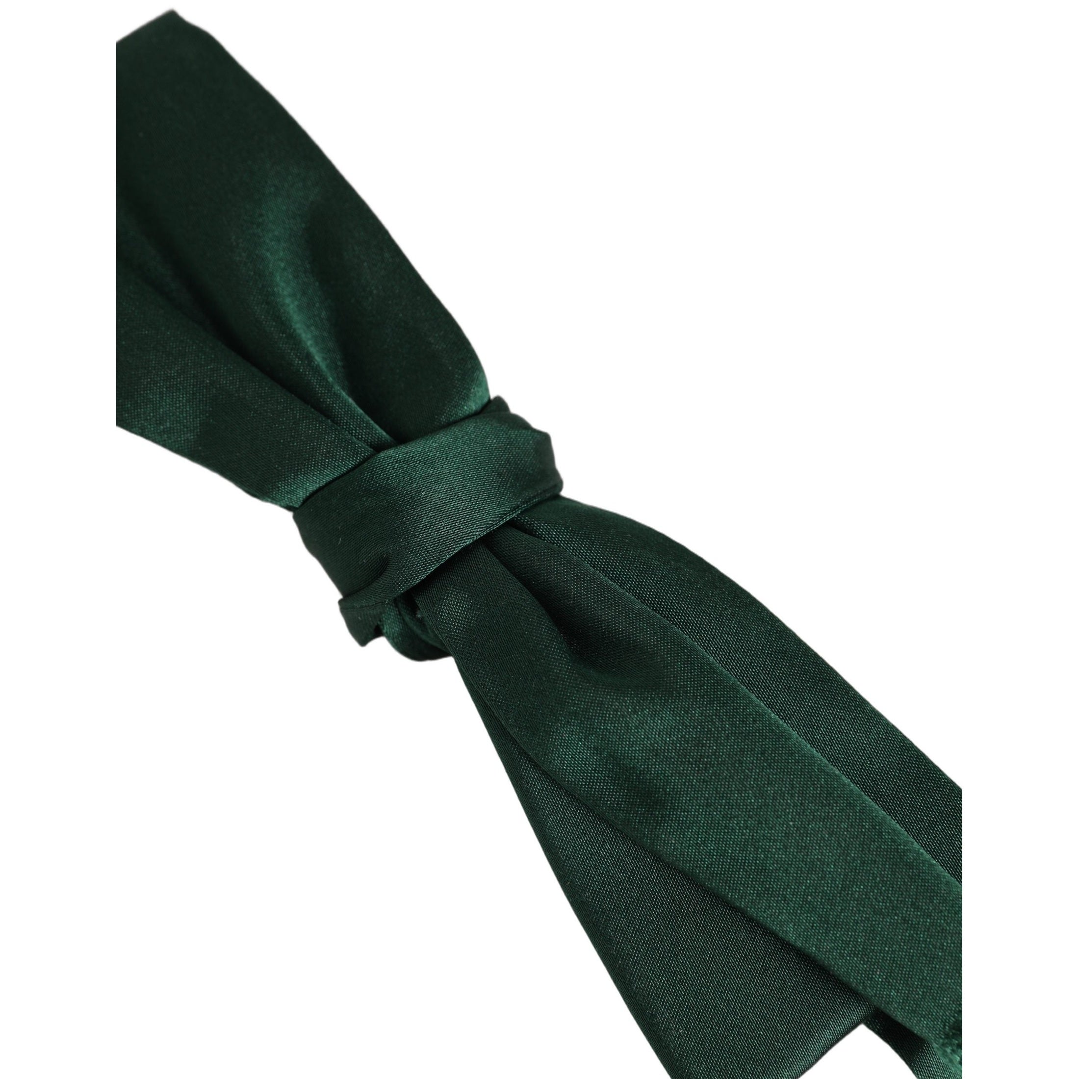 Dolce & Gabbana Men Dark Green Silk Adjustable Neck Papillon Bow Tie